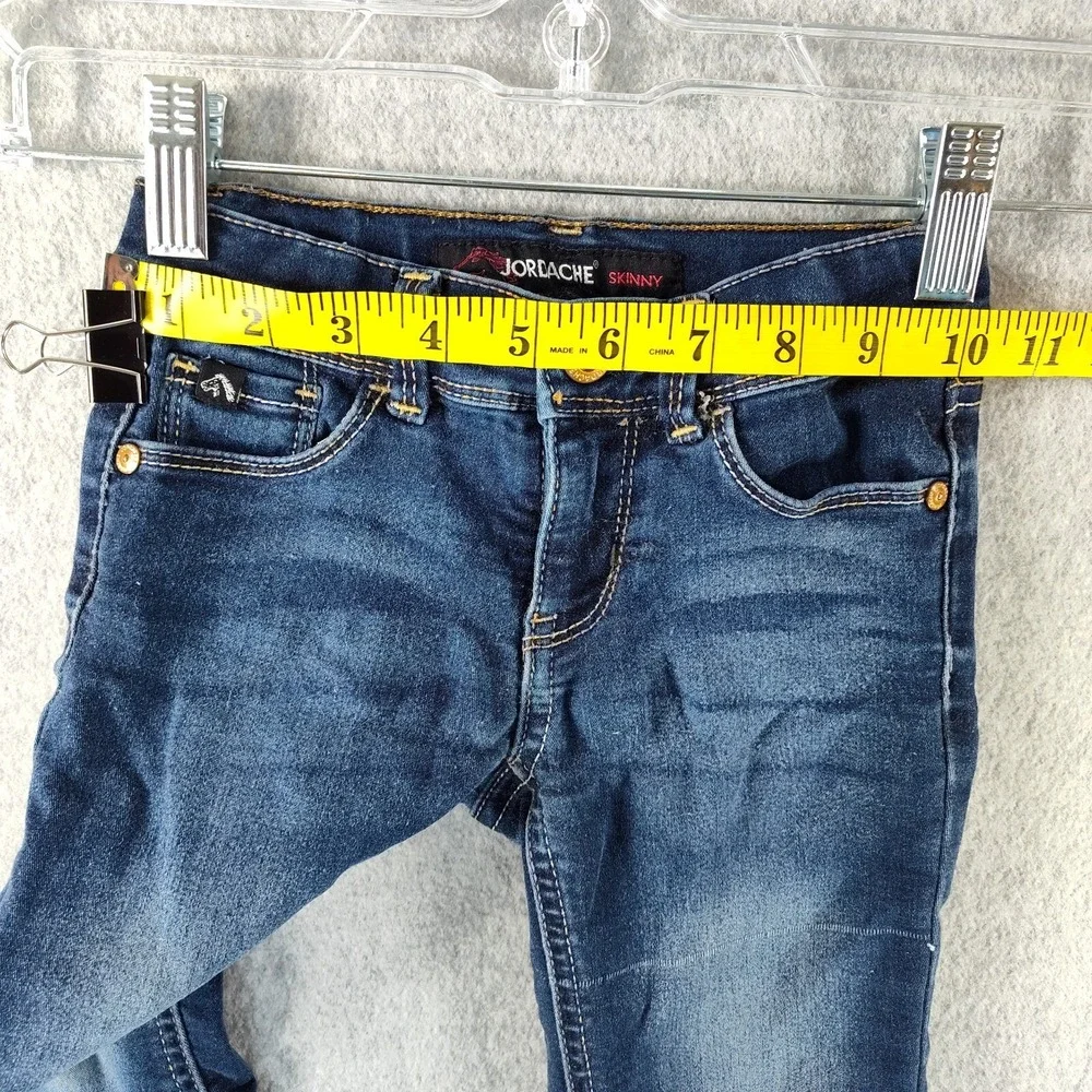 Jordache Girls Jeans Size 5 Reg Skinny‎ Distressed Adjustable📸SEE PICS📏📸